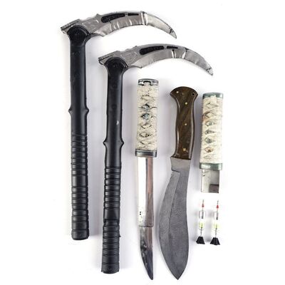 Lot #264: MARVEL - VARIOUS PRODUCTIONS (T.V. SERIES, 2015 - 2019) - Harold Meachum's Retractable Knife, Murakami's Stunt Hunting Knife, and Additional Weapons