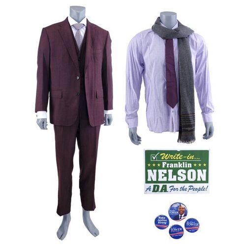 Lot #286: MARVEL'S DAREDEVIL (T.V. SERIES, 2015 - 2018) - Set of Foggy Nelson Photo Double Costume Components and Campaign Ephemera
