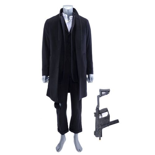 Lot #287: MARVEL'S THE PUNISHER (T.V. SERIES, 2017 - 2019) - John Pilgrim's Damaged Costume with Stunt Machine Gun