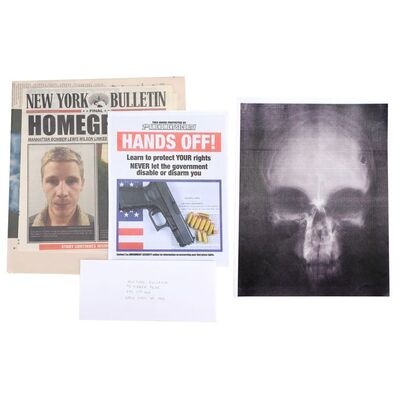 Lot #288: MARVEL - VARIOUS PRODUCTIONS (T.V. SERIES, 2015 - 2019) - Pair of Newspapers, Skull X-Ray Print, Flyer, and Envelope