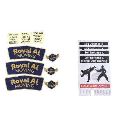 Lot #296: MARVEL'S IRON FIST (T.V. SERIES, 2017 - 2018) - Royal Al Moving Patches, Dojo Flyers, and Mary Walker's Sticky Notes