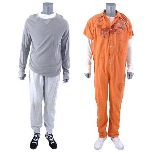 Lot #300: MARVEL'S JESSICA JONES (T.V. SERIES, 2015 - 2019) - Gregory Sallinger's Wrestling Coach and Bloody Murdered Costumes