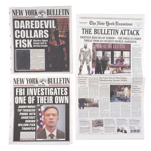 Lot #303: MARVEL'S DAREDEVIL (T.V. SERIES, 2015 - 2018) - Set of Three Newspapers