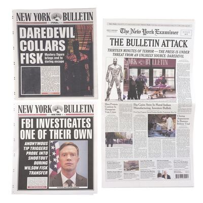 Lot #303: MARVEL'S DAREDEVIL (T.V. SERIES, 2015 - 2018) - Set of Three Newspapers
