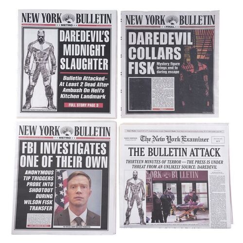 Lot #322: MARVEL'S DAREDEVIL (T.V. SERIES, 2015 - 2018) - Set of Four Newspapers
