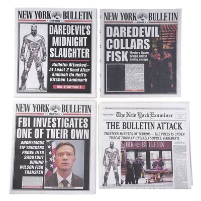 Lot #322: MARVEL'S DAREDEVIL (T.V. SERIES, 2015 - 2018) - Set of Four Newspapers