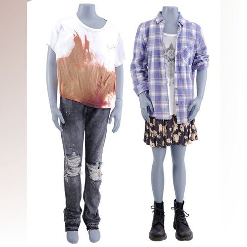 Lot #364: MARVEL'S JESSICA JONES (T.V. SERIES, 2015 - 2019) - Jessica Jones' Bloodied Costume and Young Jessica Jones' Stunt Costume