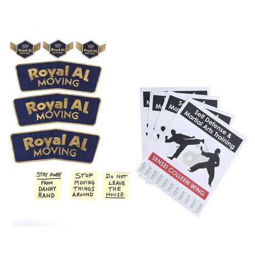 Lot #377: MARVEL'S IRON FIST (T.V. SERIES, 2017 - 2018) - Royal Al Moving Patches, Dojo Flyers, and Mary Walker's Sticky Notes
