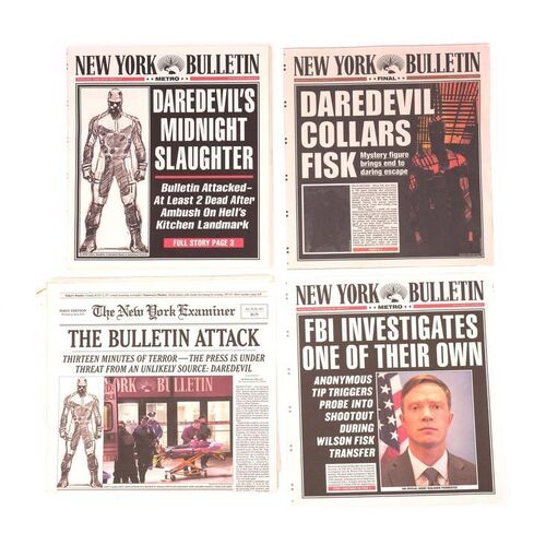 Lot #379: MARVEL'S DAREDEVIL (T.V. SERIES, 2015 - 2018) - Set of Four Newspapers