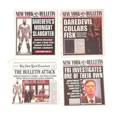 Lot #379: MARVEL'S DAREDEVIL (T.V. SERIES, 2015 - 2018) - Set of Four Newspapers