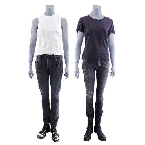 Lot #381: MARVEL'S JESSICA JONES (T.V. SERIES, 2015 - 2019) - Jessica Jones' Trish Walker Nightclub Confrontation Stunt Costume and Meeting with Detective Costa Costume