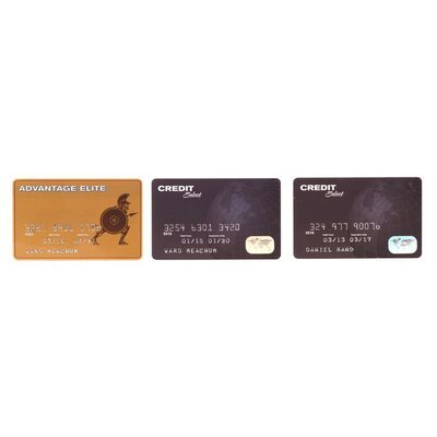 Lot #390: MARVEL'S IRON FIST (T.V. SERIES, 2017 - 2018) - Set of Three of Danny Rand and Ward Meachum's Credit Cards