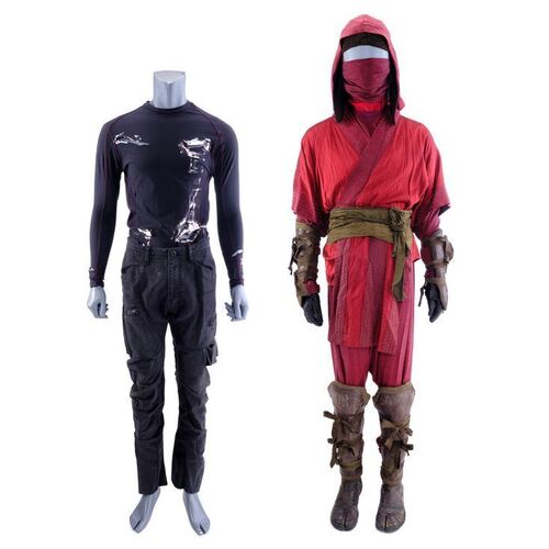 Lot #392: MARVEL'S DAREDEVIL (T.V. SERIES, 2015 - 2018) - Nobu's Stunt Ninja Costume with Slashed Daredevil Vigilante Costume