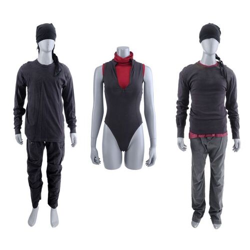 Lot #403: MARVEL'S DAREDEVIL (T.V. SERIES, 2015 - 2018) - Daredevil Vigilante Costumes with Mask Components and Elektra Natchios' Tunic