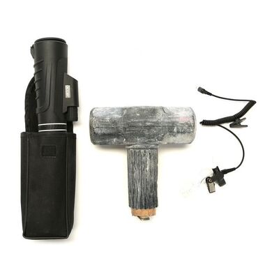 Lot #420: MARVEL'S THE PUNISHER (T.V. SERIES, 2017 - 2019) - Frank Castle's Earpiece and Spy Monocular with Pete Castiglione's Sledgehammer Head