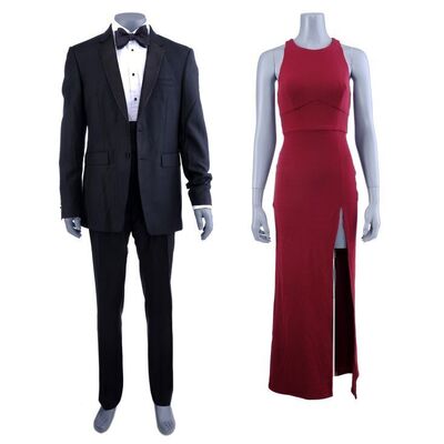 Lot #425: MARVEL'S DAREDEVIL (T.V. SERIES, 2015 - 2018) - Matt Murdock's Tuxedo and Elektra Natchios' Gala Dress