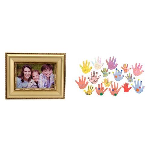 Lot #431: MARVEL'S THE PUNISHER (T.V. SERIES, 2017 - 2019) - Set of Castle Family Thanksgiving Hand Turkeys with Framed Family Photo