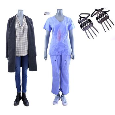 Lot #442: MARVEL - VARIOUS PRODUCTIONS (T.V. SERIES, 2015 - 2019) - Claire Temple's Bloodied Hospital Costume with Stunt Panteras and "A" Train Diner Costume
