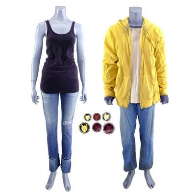Lot #447: MARVEL'S JESSICA JONES (T.V. SERIES, 2015 - 2019) - Jessica Jones' Tank Top and Pants and Stunt Robert 'Whizzer' Coleman's Costume