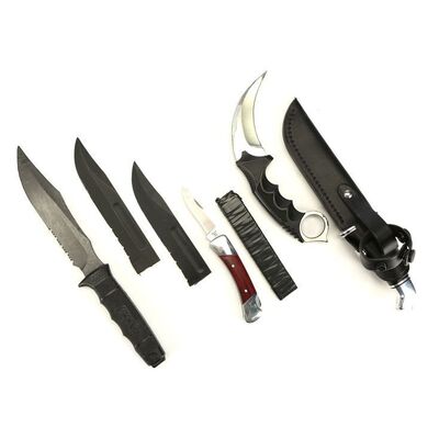 Lot #450: MARVEL'S THE PUNISHER (T.V. SERIES, 2017 - 2019) - Frank Castle's Stunt Shiv Handle, Two Stunt Knife Blades, and Four Metal and Stunt Knives