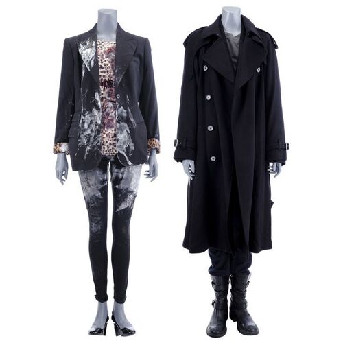 Lot #453: MARVEL'S JESSICA JONES (T.V. SERIES, 2015 - 2019) - Dorothy Walker's Bloodied Death Costume and Jessica Jones' Funeral Costume