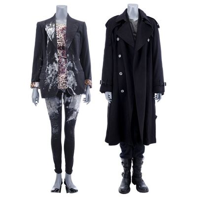 Lot #453: MARVEL'S JESSICA JONES (T.V. SERIES, 2015 - 2019) - Dorothy Walker's Bloodied Death Costume and Jessica Jones' Funeral Costume
