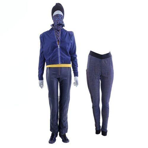 Lot #475: MARVEL'S JESSICA JONES (T.V. SERIES, 2015 - 2019) - Trish Walker's Hellcat Costume with Stunt Hat and Bonus Pants