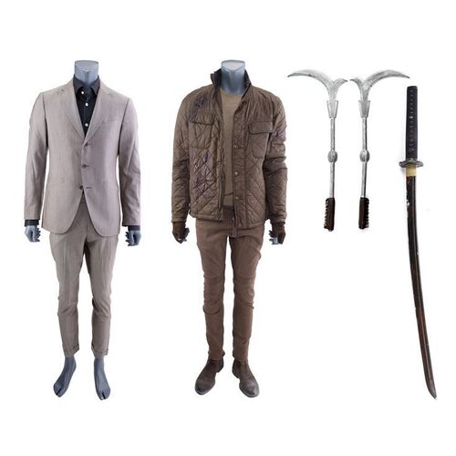 Lot #487: MARVEL - VARIOUS PRODUCTIONS (T.V. SERIES, 2015 - 2019) - Bakuto's Dojo Costume with Weapons and Stunt Death Costume