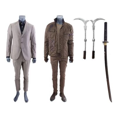 Lot #487: MARVEL - VARIOUS PRODUCTIONS (T.V. SERIES, 2015 - 2019) - Bakuto's Dojo Costume with Weapons and Stunt Death Costume