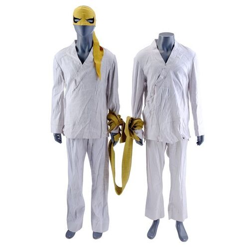 Lot #491: MARVEL'S IRON FIST (T.V. SERIES, 2017 - 2018) - Davos' and Dany Rand's Fight For the Iron Fist Gi with Sash and Prototype Mask