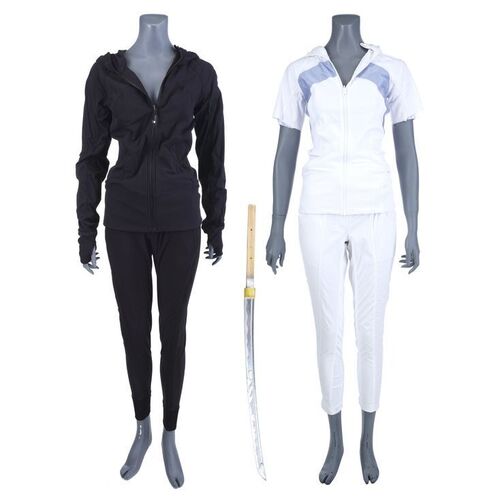 Lot #496: MARVEL'S IRON FIST (T.V. SERIES, 2017 - 2018) - Colleen Wing's Battle Damaged Costume with Red Hook Pier Costume and Wooden Blade