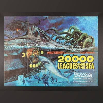 Lot #5 - 20,000 LEAGUES UNDER THE SEA (1954) - UK Quad, 1976
