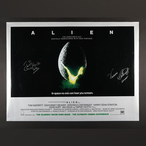 Lot #13 - ALIEN (1979) - Tom Skerritt and Veronica Cartwright Autographed UK Quad Poster, 2003