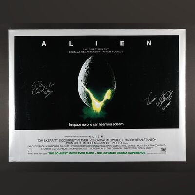 Lot #13 - ALIEN (1979) - Tom Skerritt and Veronica Cartwright Autographed UK Quad Poster, 2003