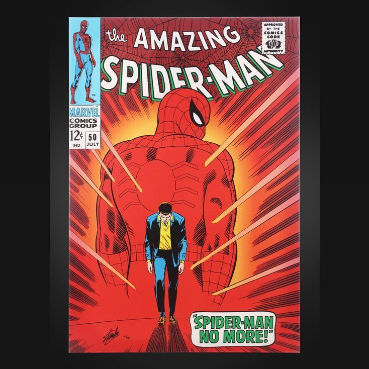 Lot #17 - AMAZING SPIDER-MAN COMIC COVER (2013) - Limited Edition Print  Autographed by Stan Lee, 2013