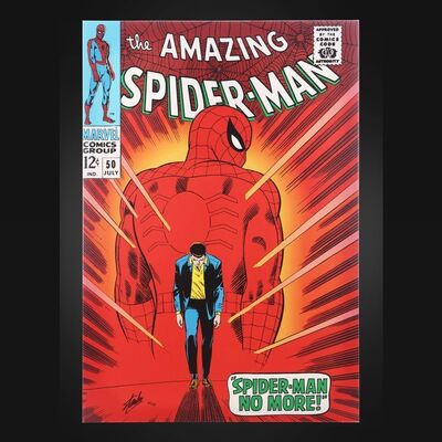 Lot #17 - AMAZING SPIDER-MAN COMIC COVER (2013) - Limited Edition Print Autographed by Stan Lee, 2013