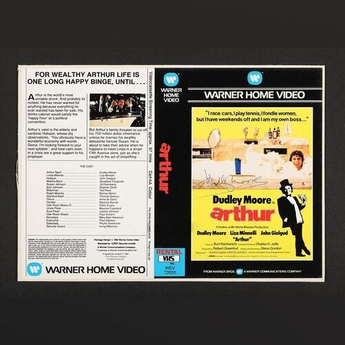 Lot #28 - ARTHUR (1981) - Dudley Moore Autographed Video Cover, 1981