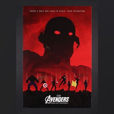 Lot #33 - AVENGERS: AGE OF ULTRON (2015) - Mark Ruffalo, Chris Evans, Paul Bettany and James Spader Autographed Commercial Poster