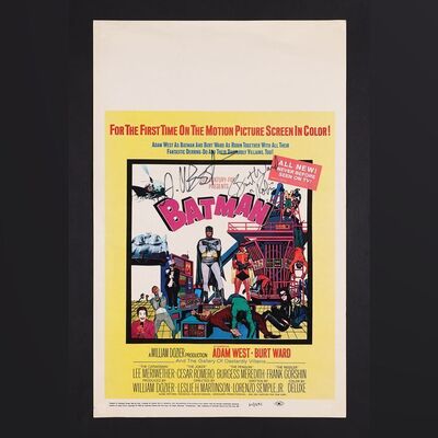 Lot #46 - BATMAN (1966) - Adam West and Burt Ward Autographed US Window Card, 1966