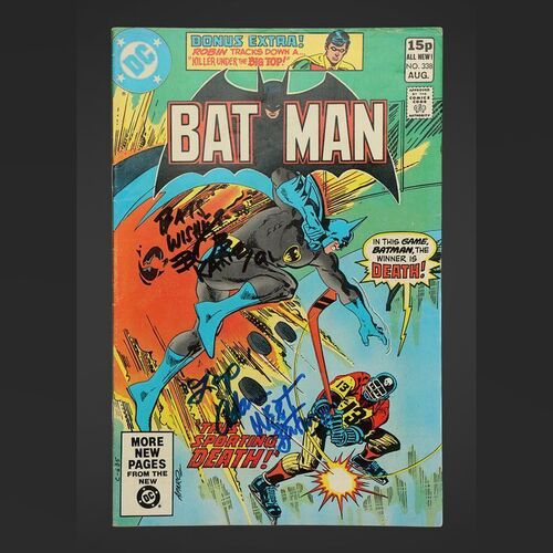 Lot #47 - BATMAN COMIC (#338) - Bob Kane and Adam West Autographed Comic (August, 1981)