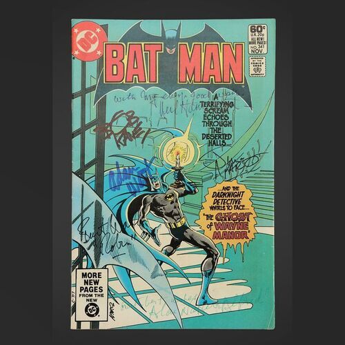 Lot #48 - BATMAN COMIC (#341) - Bob Kane, Adam West, Burt Ward, Alan Napier, Neil Hamilton and Jim Aparo Autographed Comic (November, 1981)