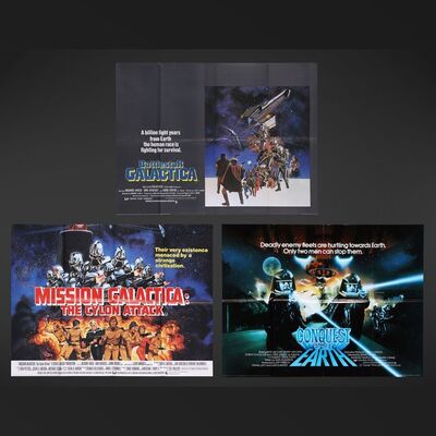 Lot #55 - BATTLESTAR GALACTICA: VARIOUS PRODUCTIONS (1978 - 1980) - Three UK Quads, 1978 - 1980