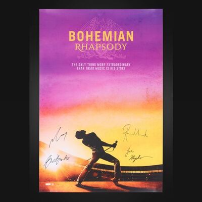 Lot #69 - BOHEMIAN RHAPSODY (2018) - Rami Malek, Gwilym Lee, Ben Hardy and Joseph Mazzello Autographed Poster