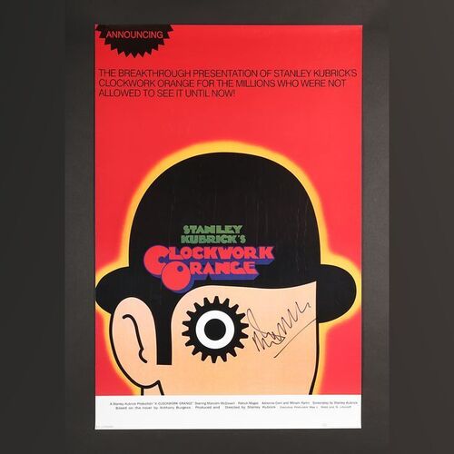 Lot #83 - A CLOCKWORK ORANGE (1971) - Malcolm McDowell Autographed Poster