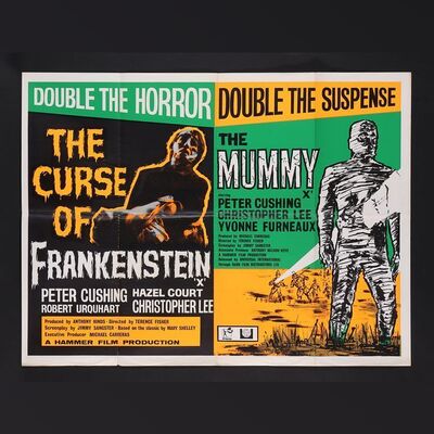 Lot #85 - THE CURSE OF FRANKENSTEIN (1958) / THE MUMMY (1959) - Double-Bill UK Quad, circa 1961