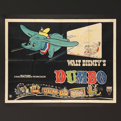 Lot #102 - DUMBO (1941) - UK Quad, 1952