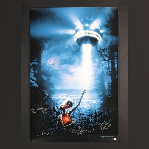Lot #108 - E.T. THE EXTRA-TERRESTRIAL (1982) - Dee Wallace, Henry Thomas, Robert MacNaughton and Drew Struzan Autographed Limited-Edition Bottleneck Gallery Variant Print by Drew Struzan, 2017