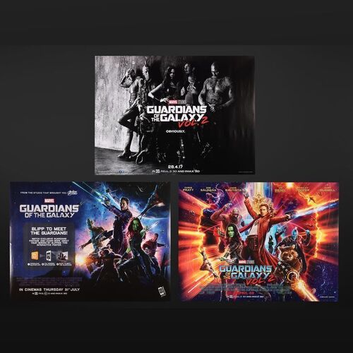 Lot #143 - GUARDIANS OF THE GALAXY (2014) AND GUARDIANS OF THE GALAXY VOL. 2 (2017) - Three UK Quads, 2014, 2017