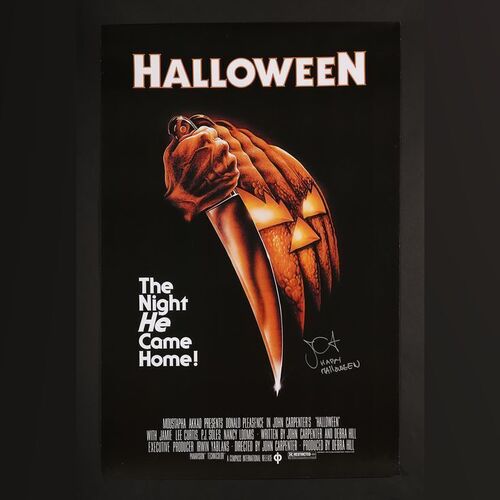 Lot #145 - HALLOWEEN (1978) - John Carpenter Autographed and Inscribed Poster