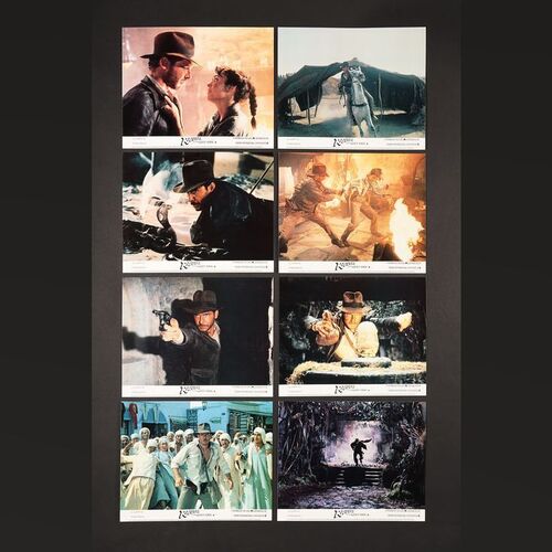Lot #164 - RAIDERS OF THE LOST ARK (1981) - Set of Eight British Front of House Lobby Cards, 1981